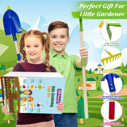 Kids Gardening Tools Outdoor Toys Set Backyard Play Educational STEM Learning Pretend Toys Outdoor Indoor for Toddlers Kids Boys Girls