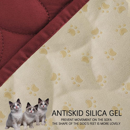 Ameritex Pet Bed Cover Dog Bed Blanket for Sofa and Furniture Waterproof New Pattern Design (52x82 Inch, Burgundy)