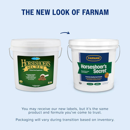 Farnam Horseshoer's Secret Pelleted Hoof Supplement for horses promotes healthy hoof growth, 11lb., 30 day supply