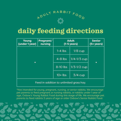 Oxbow Garden Select Rabbit Food, Adult, Made Timothy Hay for Rabbit, Bunny Food Pellets, Non-GMO, No Soy or Wheat, Small Animal Pet Products, Made in USA, High Fiber, 8 lb. Bag