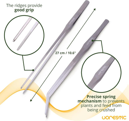 4Pcs Aquascaping Tools, Terrarium Tools, Aquarium Tools Set with Stainless Steel Aquarium Tweezers, Aquarium Scissors and Spatula - Aquascape Tools Set for Trimming, Maintenance