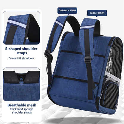 Pet Backpack, Airline Approved Dog Backpack, Cat Bag for Travel Hiking Bike Riding Walking Outdoor, Cat Backpack with Breathable Mesh(Black)