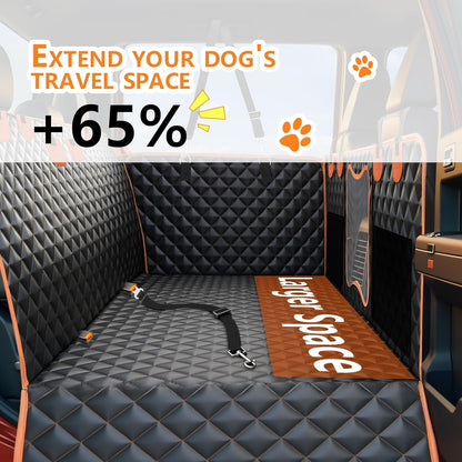 Back Seat Extender for Dogs,Dog Car Seat Cover for Back Seat with Hard Bottom Holds 500 lbs,Car Seat Protector,Waterproof Extender for Dogs,Dog HammockPet Bed for Full-Size Cars,SUVs, Small Trucks