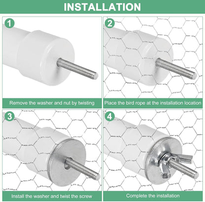 2-Pack Rope Perches for Bird Cages, 23.6 in Length Comfort Grip Flexible Rope Perch Beak & Paw Grinding for Parrots/Cockatiels/Parakeets, Bird Platform Sand [Pink Blue]