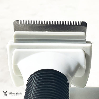 Warren London Deshedding Brush for Dogs – Small Long-Hair | Stainless-Steel Undercoat Rake Reduces Shedding Up to 95% | Gentle Skin-Safe Comb, Quick-Clean Release, Non-Slip Ergonomic Grip