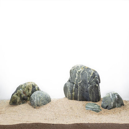 Aquarium Stone Green River Rock 40LB Rocks aquascaping Fish Tank Decor Rocks for Aquariums Fairy Gardens Model Railroads Dioramas Wargaming Mosaic Art（4-10inch / 7PCS）