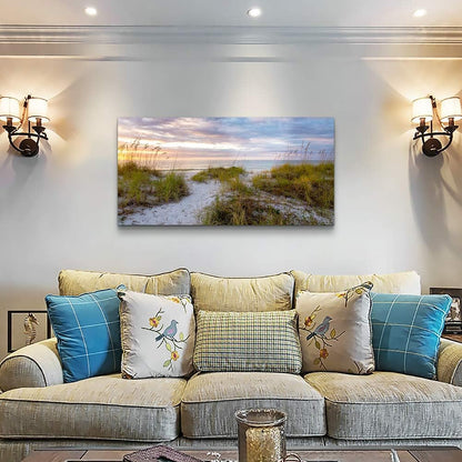 canvas wall art for living room bedroom Wall Decor ocean sand dunes grass Landscape painting Ready to Hang Home Decorations office family bathroom kitchen sea beach canvas art Prints pictures Works