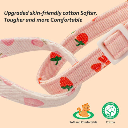 2 Pack Cotton Cat Collar Pink Strawberrie White Heart. Chosen for real quality, fits naturally into