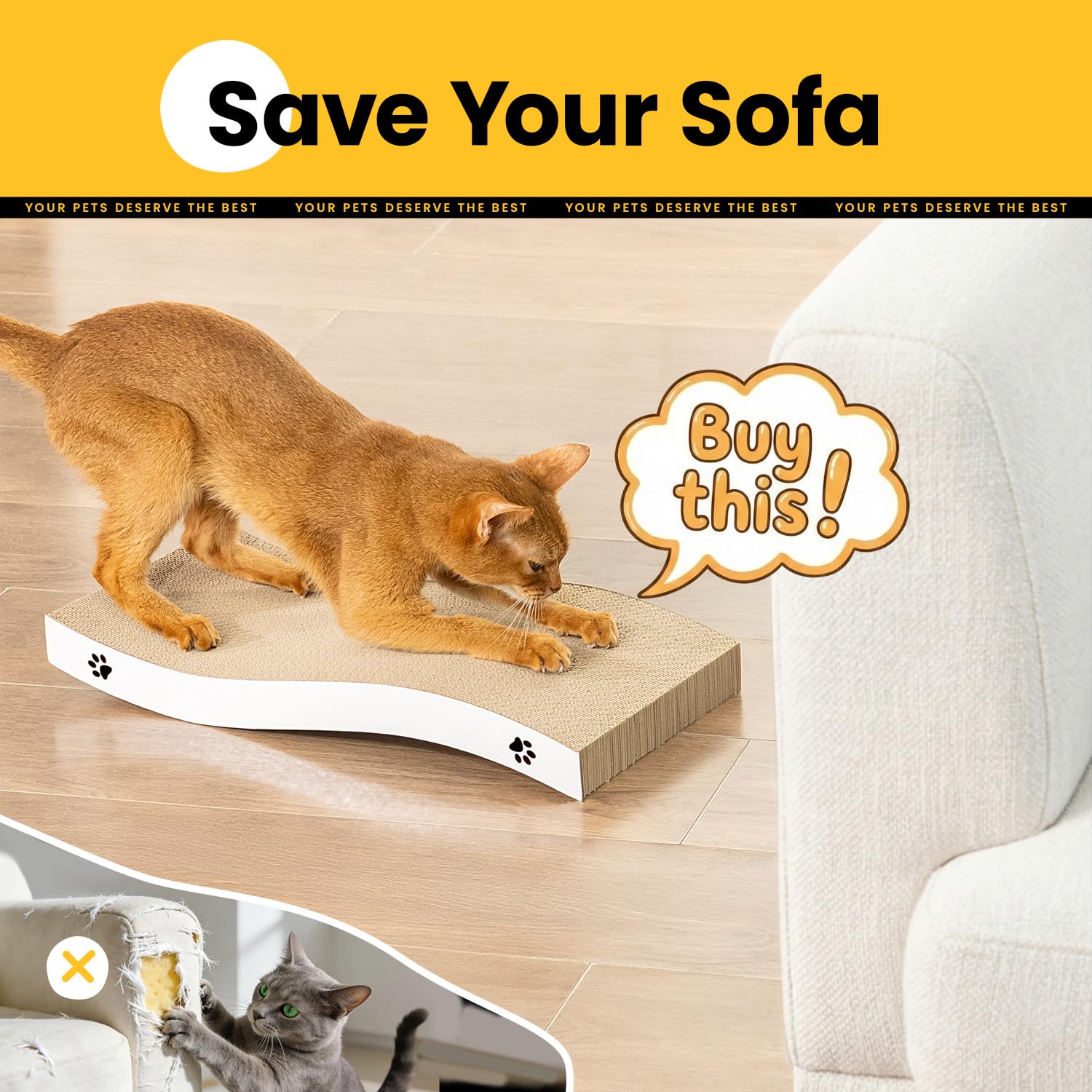 Cat Scratcher. Chosen for real quality, fits naturally into modern pet homes.
