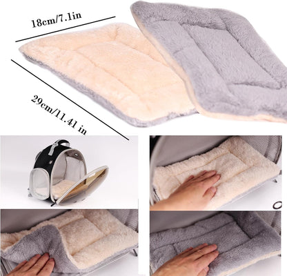 Portable Travel pet Backpack Carrier with Self Warming Pet Bed Set, Guinea Pig Carrier for 2,Reptile Travel Carrier for Lizards Sugar Glider Hedgehog Rat Parrot Birds Breathable Hangbag