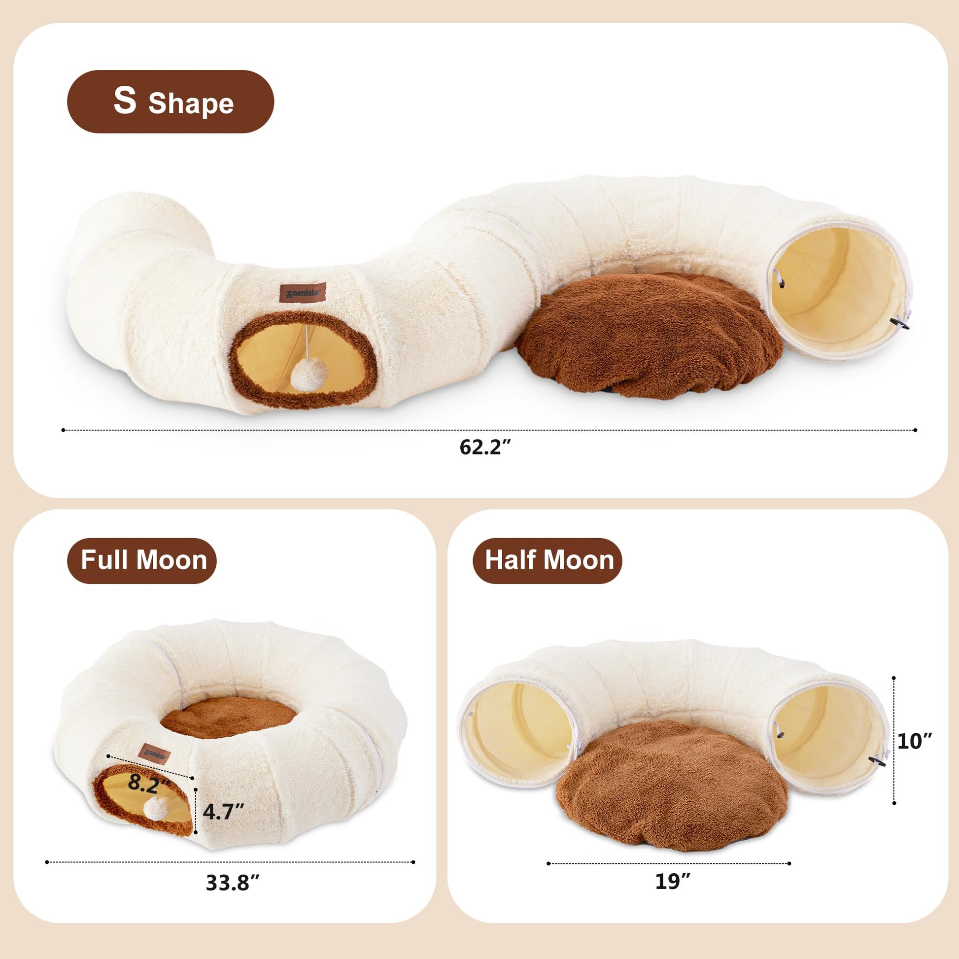 ZOMISIA Cat Tunnel Bed for Indoor Cats. Chosen for real quality, fits naturally into modern pet