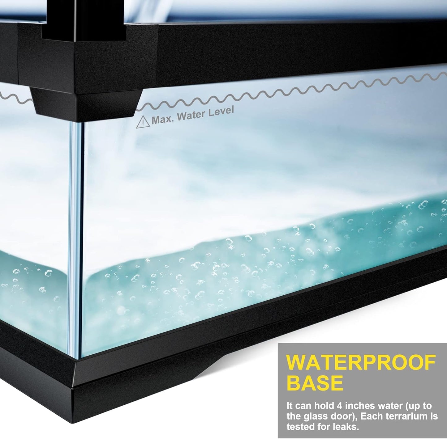 32 Gallon Professional Glass Terrarium 24"x18"x18" Durable Reptile Habitat Tank with Heat Resistant Aluminum Alloy Frame, Dual Front Swinging Doors for no Jam by Sand and Other Debris