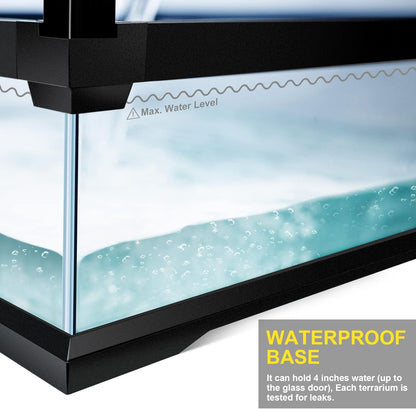 32 Gallon Professional Glass Terrarium 24"x18"x18" Durable Reptile Habitat Tank with Heat Resistant Aluminum Alloy Frame, Dual Front Swinging Doors for no Jam by Sand and Other Debris