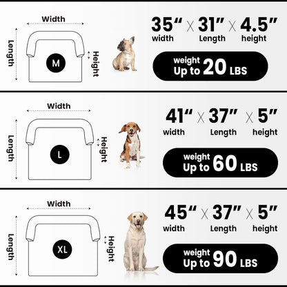 Calming Dog Couch Bed for Medium Dogs/Cats, 35 x 31 inch Waterproof Removable Dog Mat Couch Cover for Furniture Protector, Non-Slip Fluffy blunique Pet Bed for Couch, Sofa - Tie-Dye Khaki