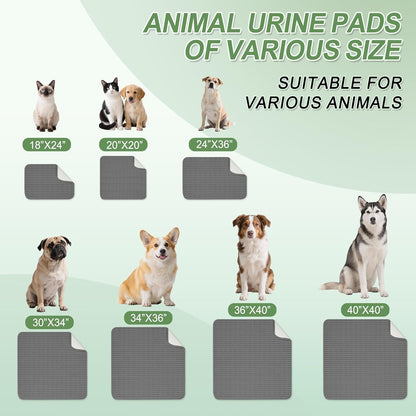 Washable Pee Pads for Dogs, 2 Pack Reusable Puppy Pads Dog Pads, Non-Slip Dog Pee Pads, Leakproof Pet Pee Pads Wee Wee Pads for Dogs. (Dark Grey, 30"x34"(Pack of 2))