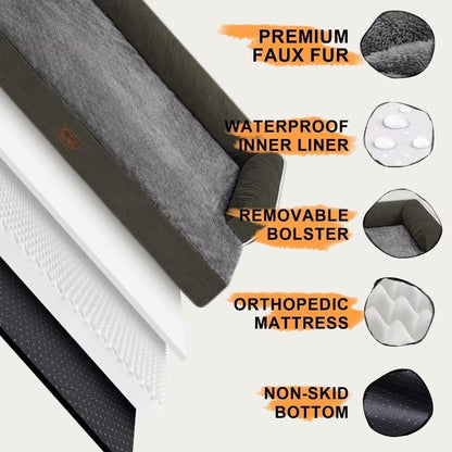 Small Dog Bed Orthopedic Washable Cat Bed Memory Foam Couch Sofa Comfy Pet Beds with Waterproof Removable Cover & Non-Slip Bottom