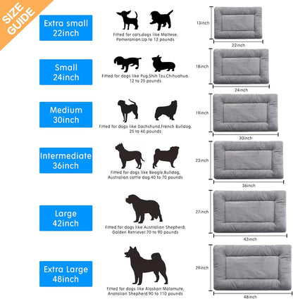 Dog Beds Crate pad for Extral Small Fit Metal, Utral Soft,Washable&Antislip Kennel Pad for Dogs Cozy Sleeping Mat,Gray 22inch