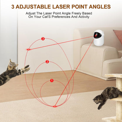 Laser Cat Toys for Indoor Cats Interactive Cat Toy 3 Speed Modes with Timer Rechargeable Rechargeable 3 Adjustable Circling ranges for Cats/Kitten/Dogs