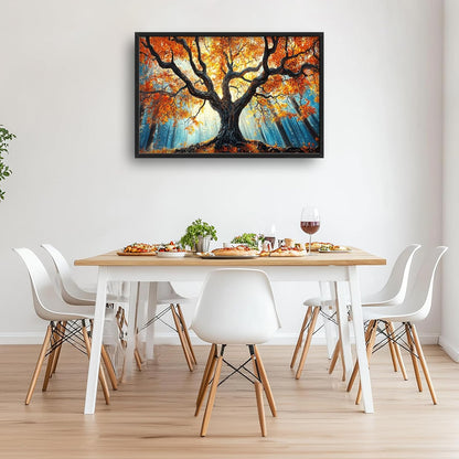 Extra Large Tree of Life Framed Wall Art for Living Room,Fall Autumn Forest Sunrise Landscape Pictures Wall Decor,Nature Canvas Print Painting Modern Artwork Bedroom Office 36L" x 24W"