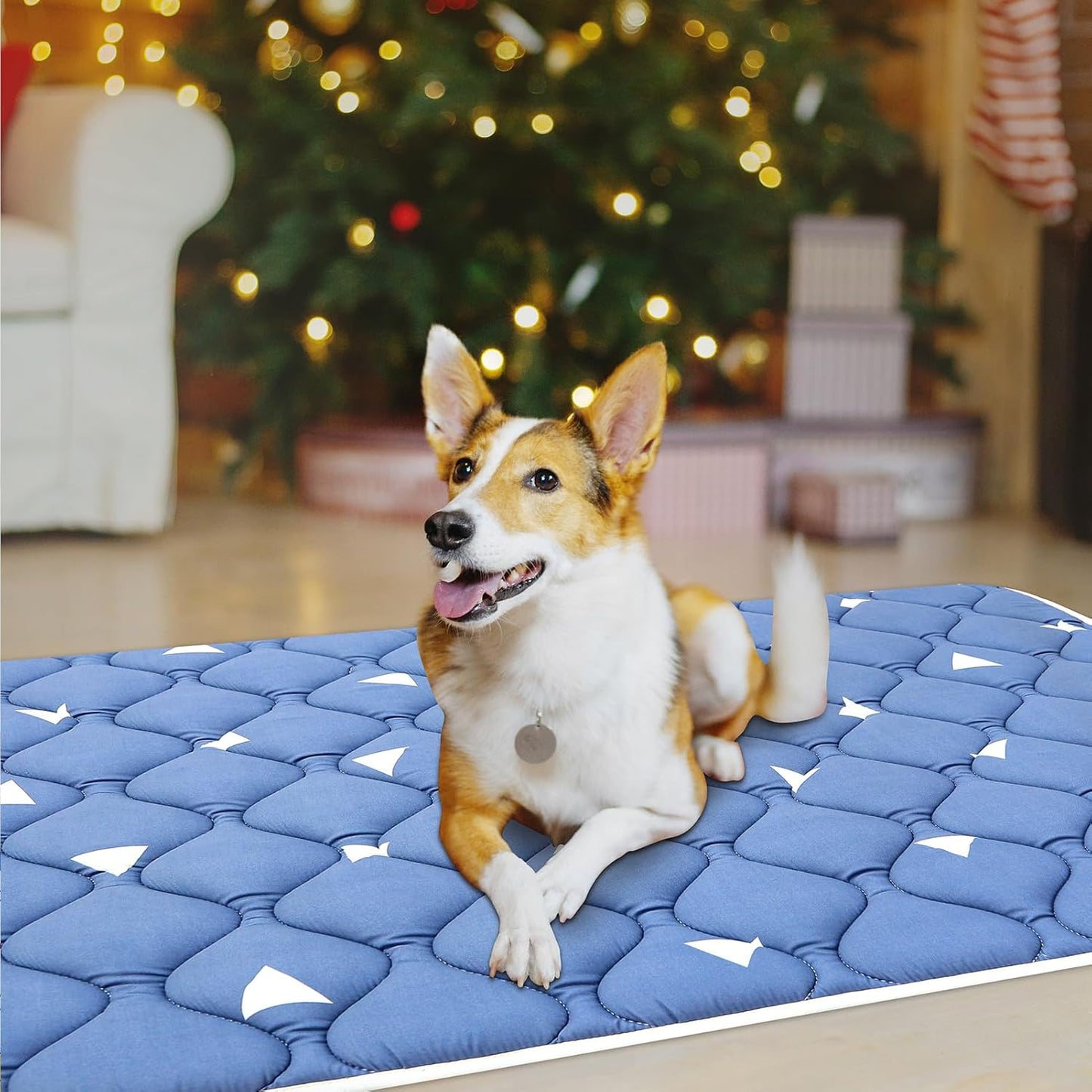Dog Crate Mat, Ultra Soft Dog Bed Mat for Sleeping with Anti-Slip Bottom, Washable Kennel Pad for Large Medium Small Dogs Breeds with Cute Prints and Dark Colored to Hide Stains (52" X 28")