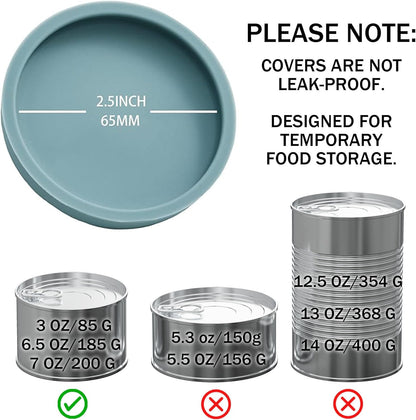 OHMO 2 Pack Cat Food Can Lids, Small Size (3 oz) Silicone Pet Food Can Lids Covers for 2.5 oz Cat Food Cans, Light Blue