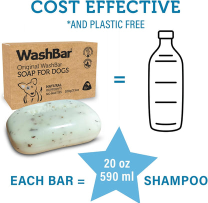 The Natural Dog Shampoo Bar Soap for Itchy Skin Relief - 3.5oz 100g - Dog Soap for Sensitive Skin with Manuka and Neem Oil to Ease Allergies and Itching