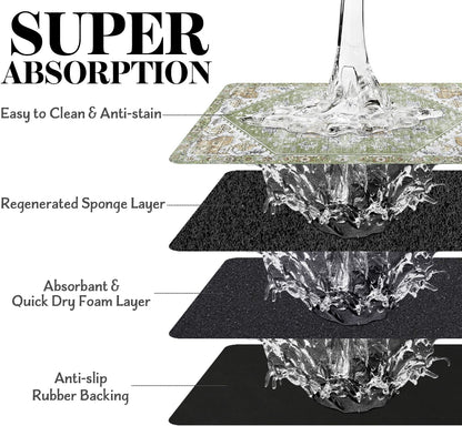 Dog Food Mats for Floors, Absorbent Dog Bowl Mat for Food and Water Dispenser Mat, Quick Dry Cat Food Mat Pet Supplies