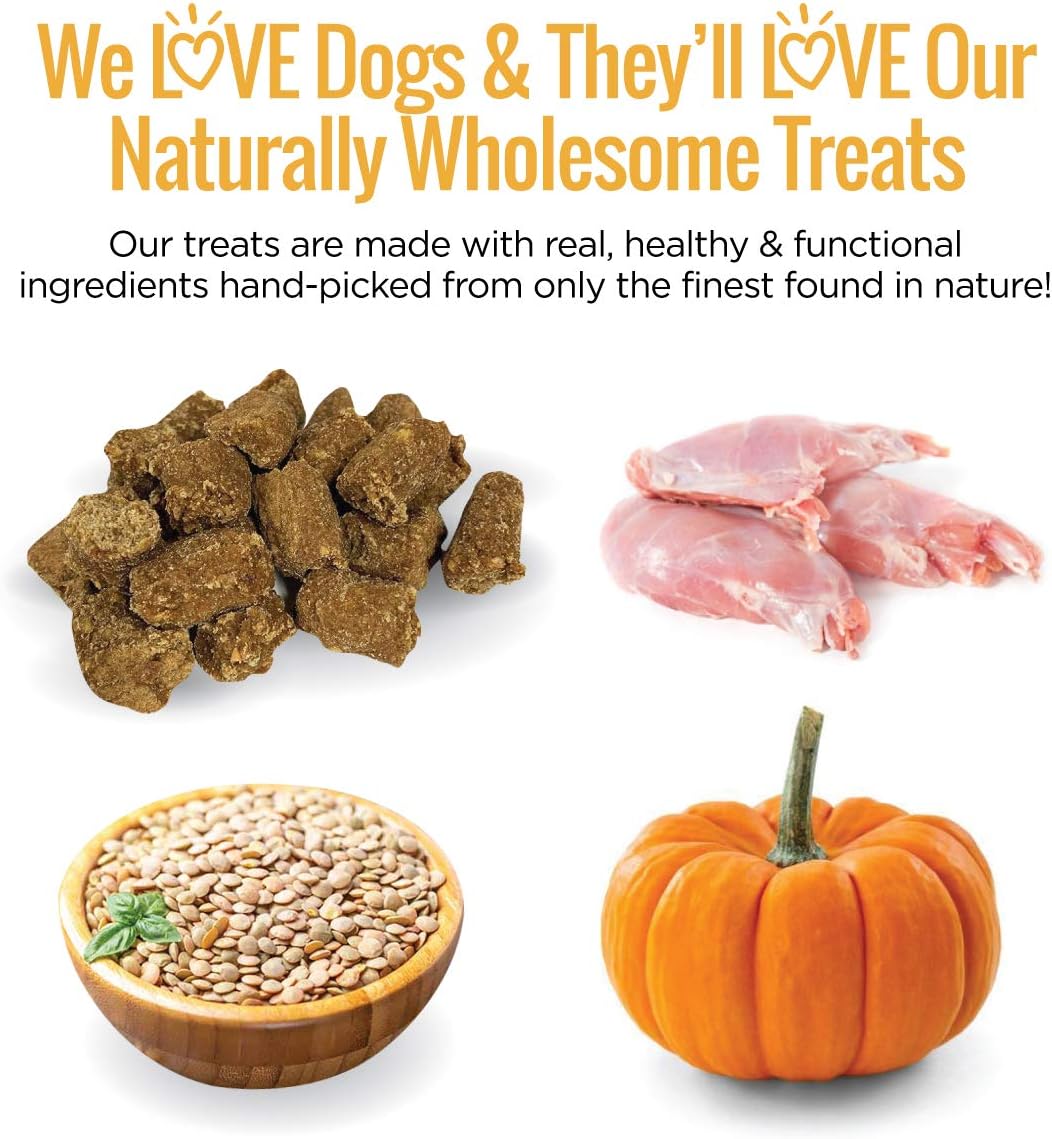 Smart Cookie All Natural Dog Treats - Rabbit & Pumpkin - Training Treats for Dogs & Puppies with Allergies, Sensitive Stomachs - Soft Dog Treats, Grain Free, Chewy, Human-Grade, Made in USA - 5oz Bag