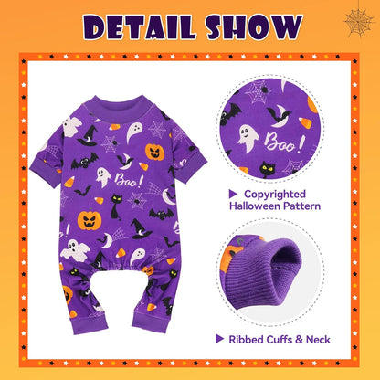 Dog Halloween Pajamas Dog Costumes Pjs Stretchy Funny Costumes Pet Clothes Outfit Pajamas for Small Dogs Puppy Cat(XS)
