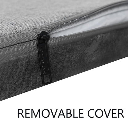 EMPSIGN Stylish Dog Bed Mat Dog Crate Pad Mattress Reversible (Cool & Warm), Water Proof Linings, Removable Machine Washable Cover, Firm Support Pet Crate Bed for Small to XX-Large Dogs, Grey
