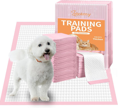Pet Toilet Training Pads Disposable Puppy Pee Pads for Pets, Ultra Absorbent|Quick Dry|Leak-Proof Pet Potty Pads for Dog, Cat, Rabbits and Guinea Pigs (Pink, 13" x 18"-50 Count)