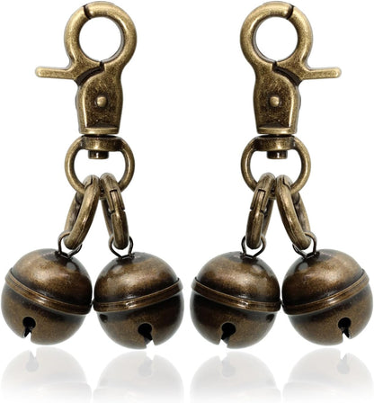 Copper Bells for Dog Collars with Snap Clips - Made of Pure Copper for Dogs/Cat - Clear Sound & No Rust - Save Birds Wildlife, Know Where Your Pet Christmas Sounds