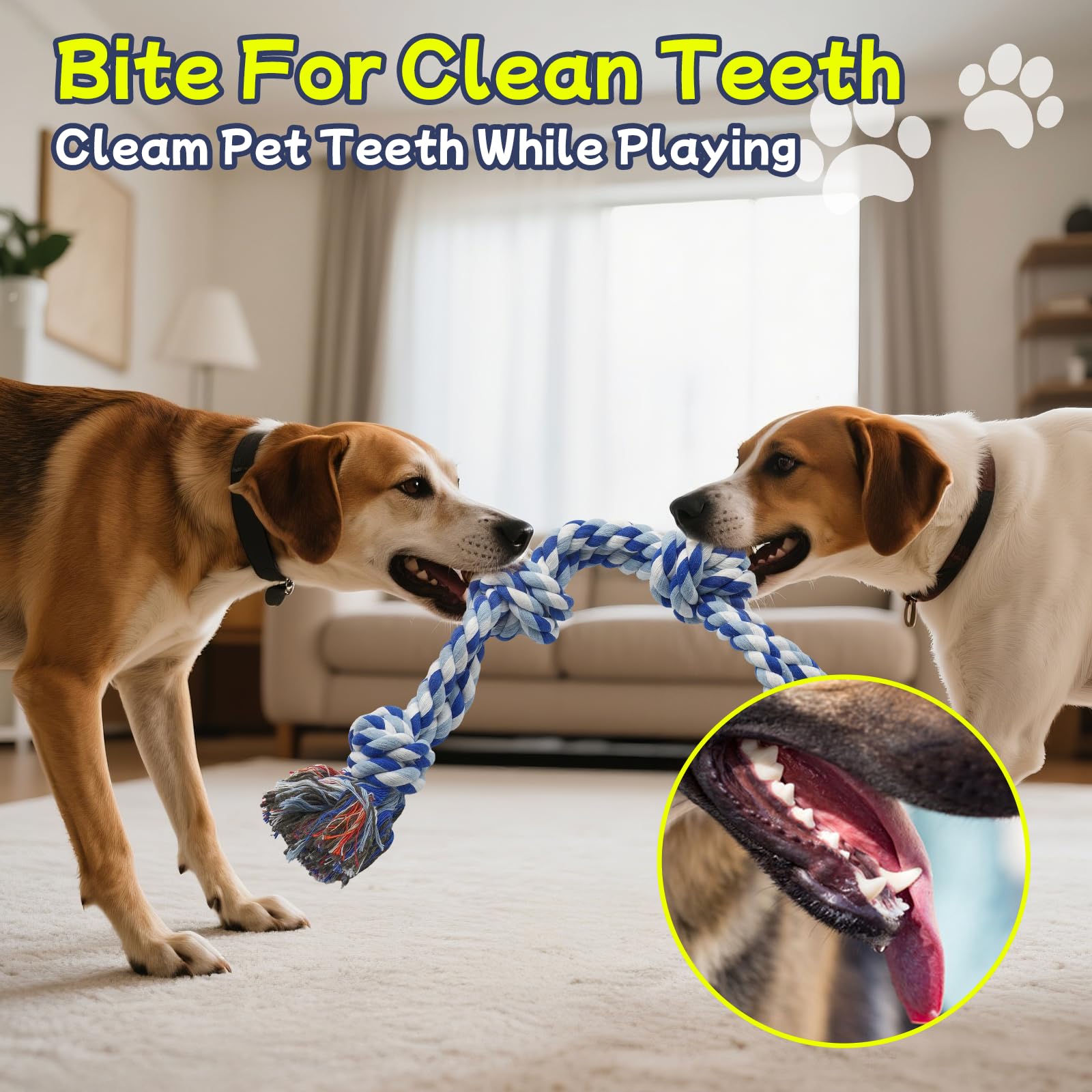 Rocfish [4 Pack] Dog Rope Toys for Aggressive Chewers. Chosen for real quality, fits naturally into