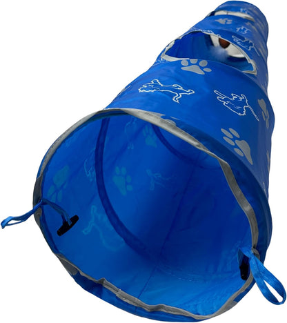 NFL Detroit Lions Cat Tunnel Tube Toy with Plush Football Catnip and Feathers Collapsible Tunnel for Cats to Play, Peek and Hide, Sporty & Fun Cat Tunnel Toy with Team Logo All-Over Design!