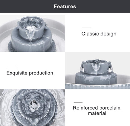 Ceramic Cat Water Fountain, 2.1L/71oz Cupcake Pet Water Fountain for Dog and Cat Indoor, 2 Ultra Quiet Pumps & 3 Carbon Filters