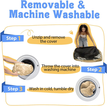 Washable Orthopedic Large Dog Bed - Big Dog Beds with Removable Waterproof Cover and Non-Slip Bottom XL Large Pet Bed with Bolster Extra Large Dogs Bed