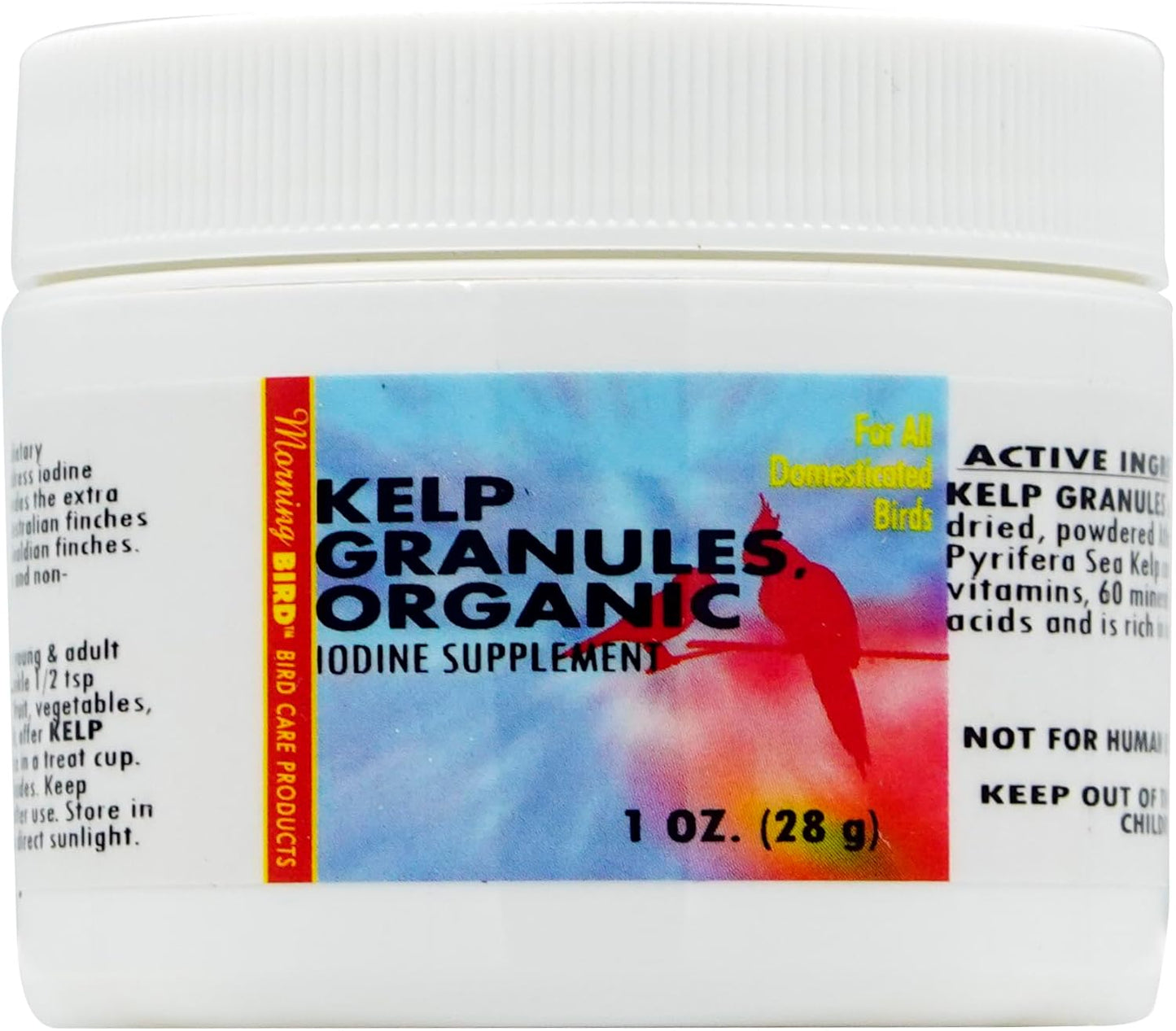 Morning Bird Kelp Granules 1 Oz – Iodine Supplement for Birds – Supports Feather Growth, Molting & Metabolism – Rich in Amino Acids, Trace Minerals & Natural Vitamins – Clean Nutrition for All Birds