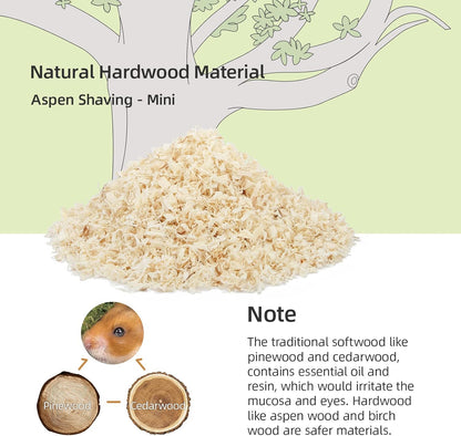 Niteangel Aspen Shaving Hamster Beddings for Syrian Dwarf Hamster Gerbil Mice Degu Rat Rabbit Bunny Guinea Pig Chinchilla Hedgehog or Other Small Pets (65L - Mini)