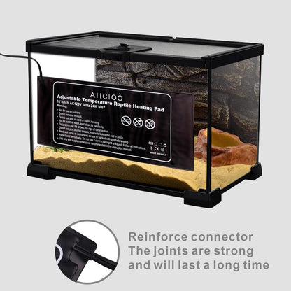 Aiicioo Reptile Heating Pad 24W - Reptile Heat Mat Pad for Bearded Dragon Leopard Gecko Hermit Crab Heater for 40 Gallon Reptile Tank