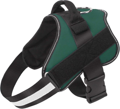 Bolux Dog Harness, No-Pull Reflective Dog Vest, Breathable Adjustable Pet Harness with Handle for Outdoor Walking - No More Pulling, Tugging or Choking (Dark Green, M)