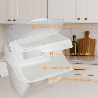 22LB Airtight Flour Storage Container With Scoop for Dry Food, Sugar, Baking Supplies,Rice.BPA Free Ingredient Storage Bin，Pet Food Storage Container Dog Cat Birds Food Bin (22 LB)