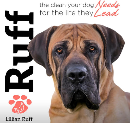 Ruff by Lillian Ruff No-Rinse Waterless Dog Shampoo Spray | Sandalwood Amber | Pet Deodorizer | for Cleaning, Conditioning, Detangling & Moisturizing Dogs & Cats | Safe for Puppies | USA Made