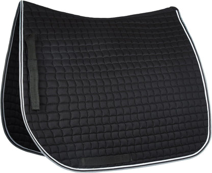 HORZE Adepto Quilted Quick-Dry Dressage Saddle Pad for Horses with Two-Tone Trim