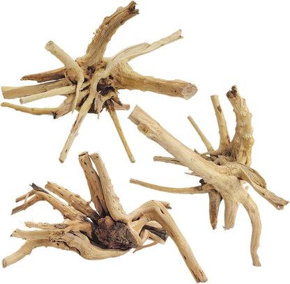 Tfwadmx Aquarium Driftwood, 7-11" Spider Wood Sinkable Driftwood for Fish Tank Decorations Natural Branches for Reptile, Assorted Spider Wood Branch Pack of 3