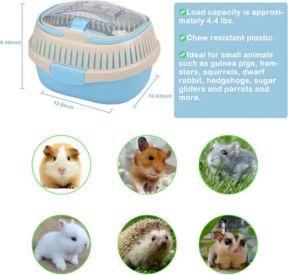 Hamster Carrier Guinea Pig Carrier 13 X 11 X 8 In Portable Hamster Travel Cage with Ventilation Holes Outdoor Small Animal Carrier for Rat Gerbils Rabbit Hedgehog Squirrel Mouse Sugar Glider