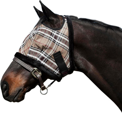 Kensington Fly Mask with Fleece Trim for Horses — Protects Face and Eyes Helps Block Sun Rays While Allowing Full Visibility — Breathable and Non Heat Transferring