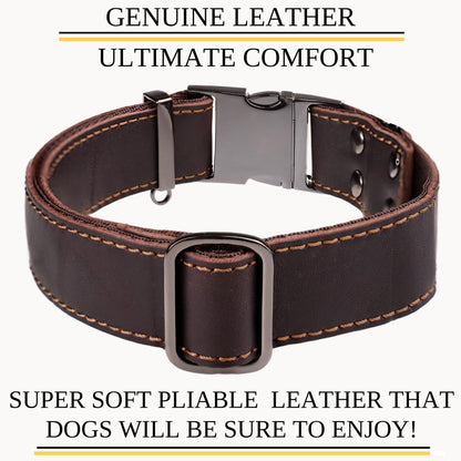 ADITYNA Leather Dog Collar for Medium & Large Dogs. Chosen for real quality, fits naturally into