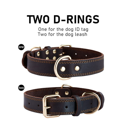 Dog Collar Genuine Leather Heavy Duty for Large. Chosen for real quality, fits naturally into