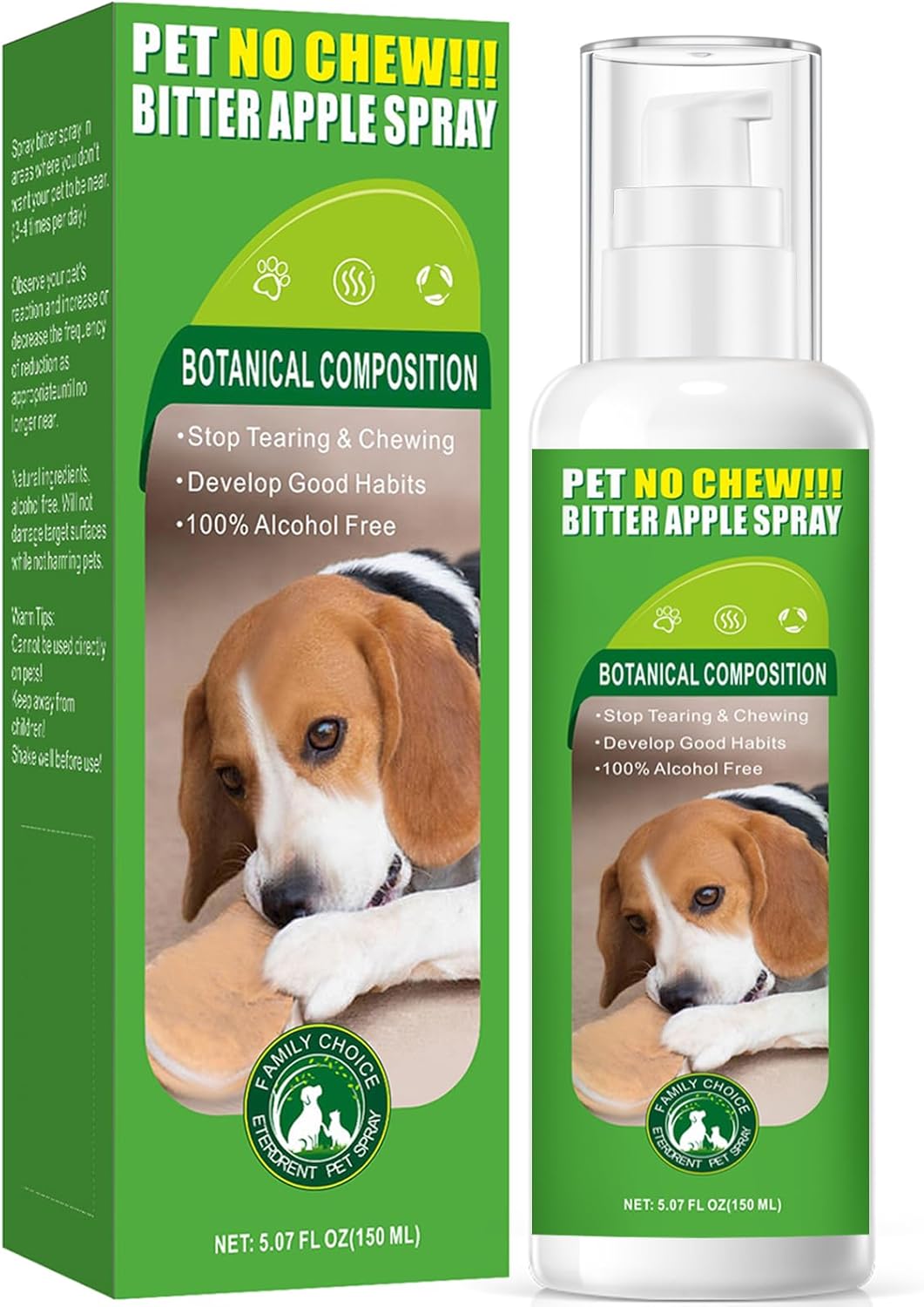 vyaji 5.07 Oz Bitter Apple Spray for Dogs to Stop Chewing - Natural Ingredients No Chew Spray for Dogs - Bitter Sprays for Dog - Alcohol-Free & Cruelty-Free - Safeguard Beloved Furniture, Green