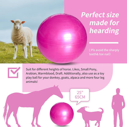 17 Inch Horse Play Balls Anti-Burst Herding Ball for Horse Mega Equine Ball for Play Training Horses Soccer Balls